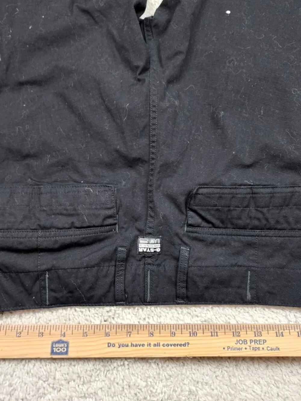 G-Star Raw Zip 3D Straight Tapered Black Cargo Pants Size 34x32 Jogger USA CLean